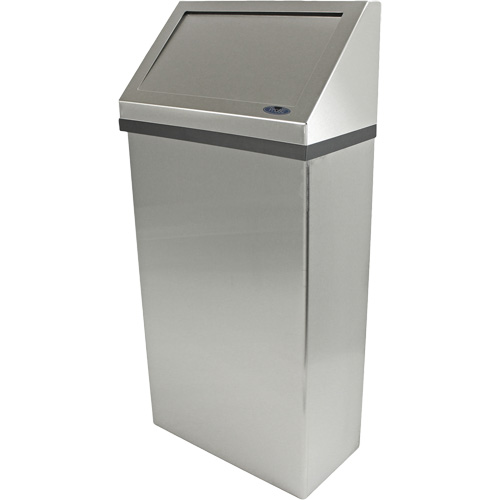 Wall Mounted Waste Receptacle, Stainless Steel, 13.2 US gal. Absolute Business Supply