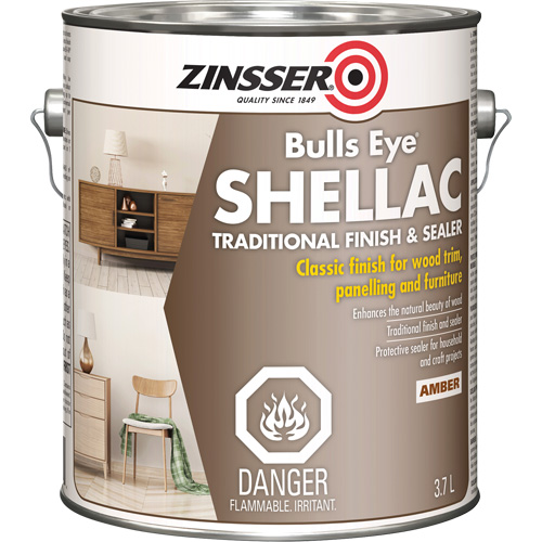 Zinsser&reg; Bulls Eye&reg; Shellac Sealer, Amber, 3.7 L Absolute Business Supply