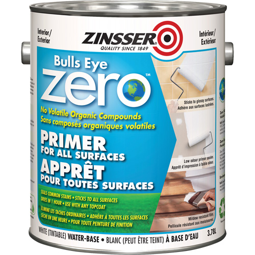Bulls Eye Zero Low VOC Primer, 3.78 L, Gallon, Tintable White Absolute Business Supply