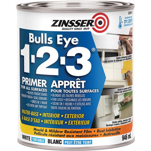 Appr&ecirc;t &agrave; base d'eau Bulls Eye 1-2-3, 946 ml, Canette, Blanc Absolute Business Supply