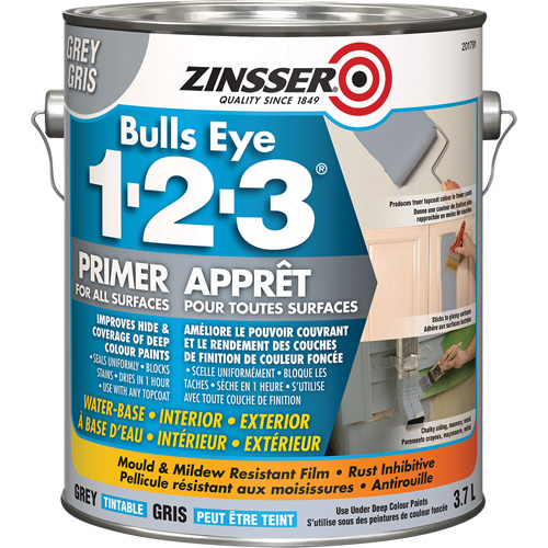Appr&ecirc;t &agrave; base d'eau Bulls Eye 1-2-3, 3,78 L, Gallon, Gris Absolute Business Supply