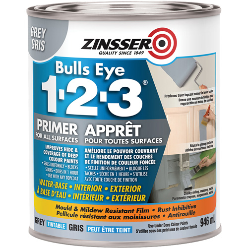 Appr&ecirc;t &agrave; base d'eau Bulls Eye 1-2-3, 946 ml, Canette, Gris Absolute Business Supply