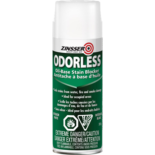 Odourless Oil-Base Stain Blocking Primer, White, Very Flat, Aerosol Can Absolute Business Supply