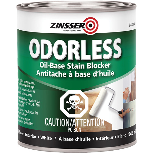 Odourless Oil-Base Stain Blocking Primer, White, Very Flat, 946 ml, Can Absolute Business Supply