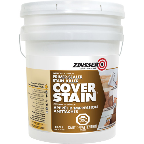 Cover Stain&reg; Oil-Base Primer Sealer, 18.9 L, Pail, White Absolute Business Supply