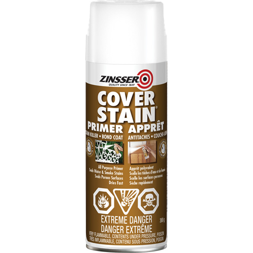 Scellant d'appr&ecirc;t &agrave; base d'huile Cover Stain, Canette a&eacute;rosol, Blanc Absolute Business Supply