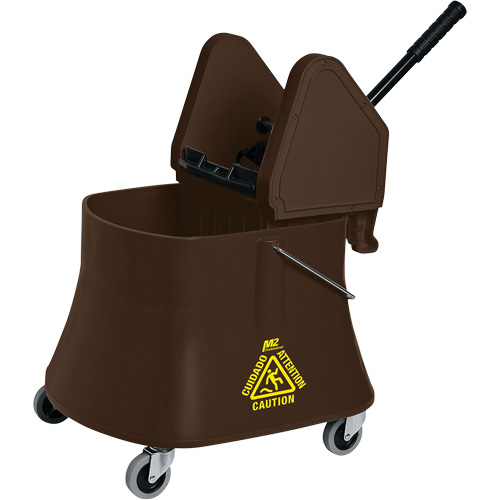 Ensemble de seau pour vadrouille et essoreuse Champ, Pression vers le bas, 10 gal. US (40 pintes), Brun Absolute Business Supply