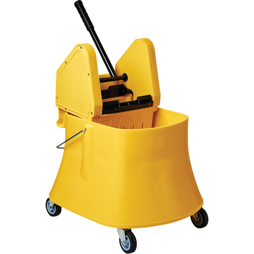 Ensemble de seau pour vadrouille et essoreuse Champ, Pression vers le bas, 7,5 gal. US (30 pintes), Jaune Absolute Business Supply