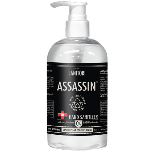 D&eacute;sinfectant pour les mains 54 Assassin, 500 ml, Bouteille &agrave; pompe, 70 % alcool Absolute Business Supply
