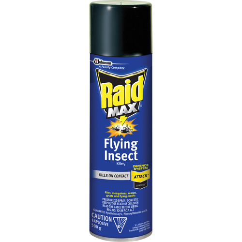 Raid&reg; Max&reg; Flying Insect Killer, 500 g, Aerosol Can, Solvent Base Absolute Business Supply