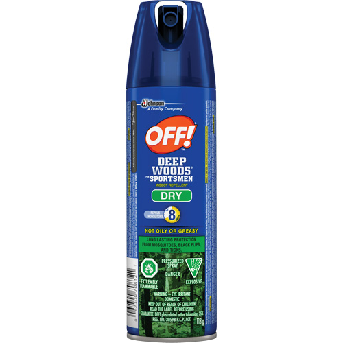 Insectifuge sec pour sportifs Off! R&eacute;gions sauvages, DEET &agrave; 30 %, A&eacute;rosol, 113 g Absolute Business Supply