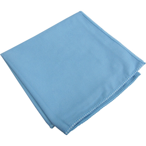 Chiffons sp&eacute;cialis&eacute;s pour vitres et miroirs, Microfibre, Bleu Absolute Business Supply