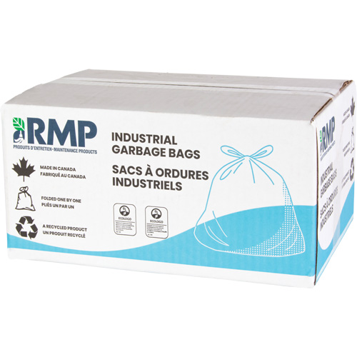 Industrial Garbage Bags, Strong, 26" W x 36" L, 0.9 mils, Black, 45 L (12 Gal.) Capacity Absolute Business Supply