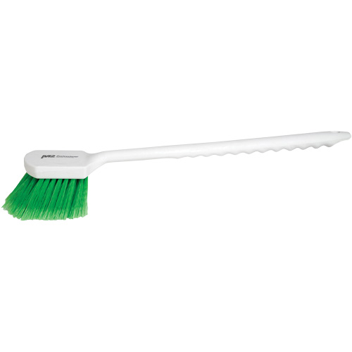 Brosse &agrave; recoins &agrave; manche long, 20" l, Soies PVC, Vert Absolute Business Supply