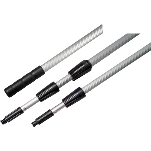 3-Piece Extension Handle, Aluminum, Telescopic, Threaded Taper Tip, 1" Diameter, 360" Length Absolute Business Supply