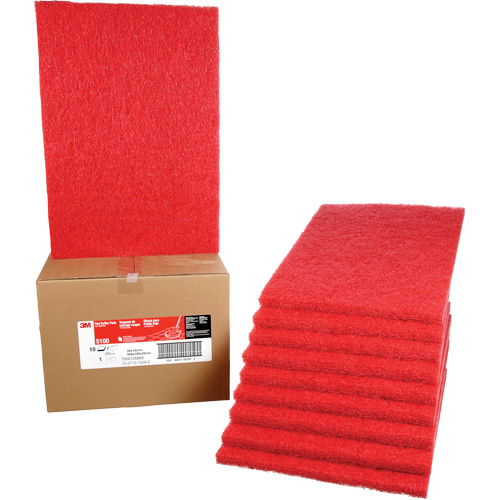 Carpet Bonnet Pad, 14" x 20", Buffing/Cleaning, Red Absolute Business Supply