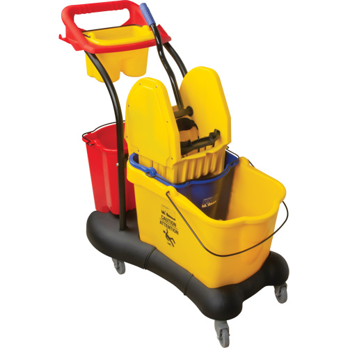 Multifunctional Mop Trolley, Down Press, 9.5 US Gal.(38 Quart), Yellow Absolute Business Supply