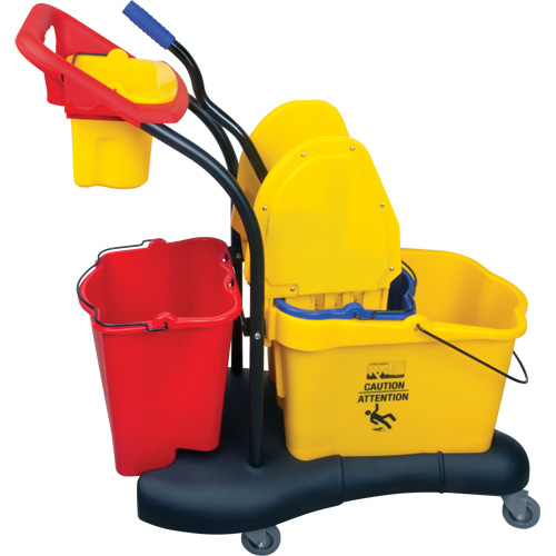 Multifunctional Mop Trolley, Down Press, 9.5 US Gal.(38 Quart), Yellow Absolute Business Supply