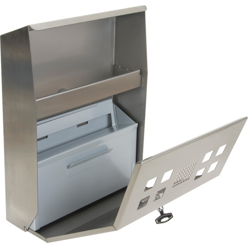 Smoking Receptacle, Wall-Mount, Stainless Steel, 1.6 Litres Capacity, 13-4/5" Height Absolute Business Supply