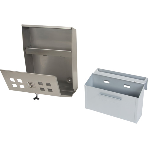 Smoking Receptacle, Wall-Mount, Stainless Steel, 1.6 Litres Capacity, 13-4/5" Height Absolute Business Supply