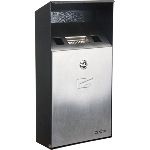 Smoking Receptacle, Wall-Mount, Stainless Steel, 1 Litre Capacity, 11-4/5" Height Absolute Business Supply