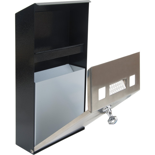 Smoking Receptacle, Wall-Mount, Stainless Steel, 1 Litre Capacity, 11-4/5" Height Absolute Business Supply