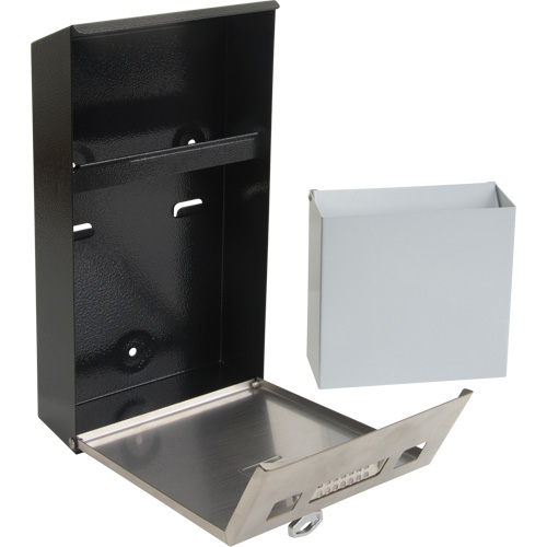 Smoking Receptacle, Wall-Mount, Stainless Steel, 1 Litre Capacity, 11-4/5" Height Absolute Business Supply