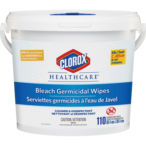 Lingettes d&eacute;sinfectantes &agrave; l'eau de Javel Healthcare, 110 lingettes Absolute Business Supply