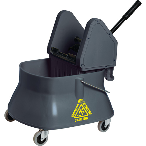 Seau pour vadrouille et essoreuse Champ, Pression vers le bas, 6,5 gal. US (26 pintes)/7,5 gal. US (30 pintes), Gris Absolute Business Supply