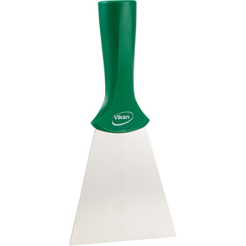 Handle-Mounted Stainless Steel Scraper, Green, 4" W x 8" L Absolute Business Supply