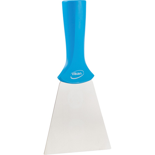 Grattoir en acier inoxydable avec poign&eacute;e montable sur manche, Bleu, 4" la x 8" lo Absolute Business Supply