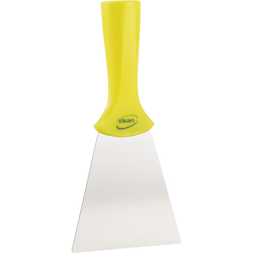 Handle-Mounted Stainless Steel Scraper, Yellow, 4" W x 8" L Absolute Business Supply
