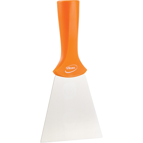 Handle-Mounted Stainless Steel Scraper, Orange, 4" W x 8" L Absolute Business Supply