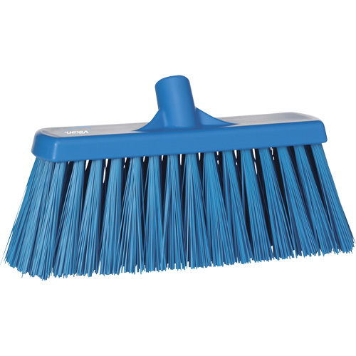 Heavy-Duty Push Broom, Stiff Bristles, 13", Polyester, Blue Absolute Business Supply
