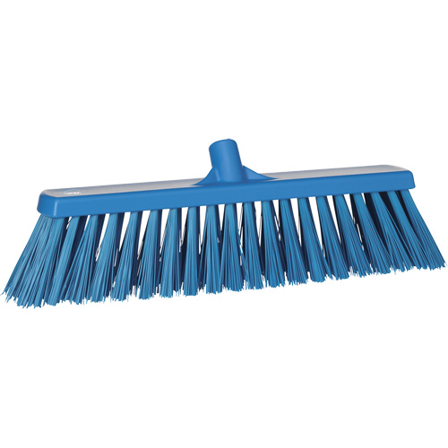 Heavy-Duty Push Broom, Stiff Bristles, 20", Polyester, Blue Absolute Business Supply