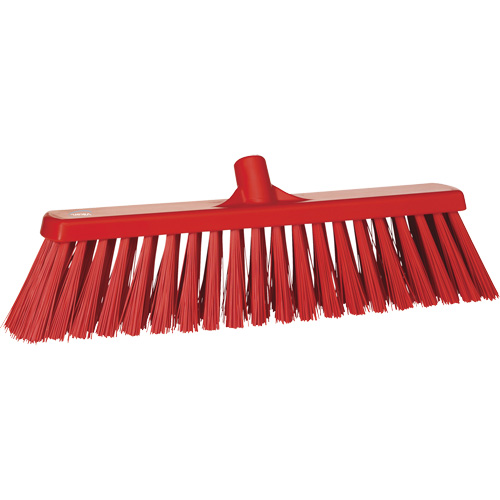 Heavy-Duty Push Broom, Stiff Bristles, 20", Polyester, Red Absolute Business Supply