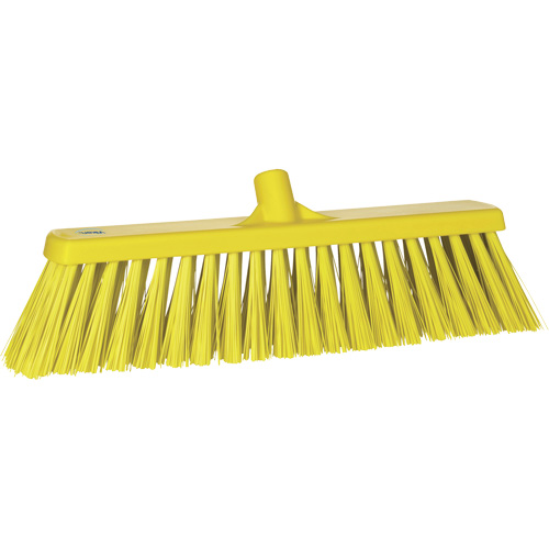 Heavy-Duty Push Broom, Stiff Bristles, 20", Polyester, Yellow Absolute Business Supply