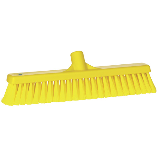 Fine Particle Push Broom, Fine/Split Bristles, 16-1/4", Polypropylene, Yellow Absolute Business Supply