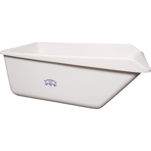 Bac de rangement &agrave; rebord inclin&eacute; avec vidange, Plastique, Blanc Absolute Business Supply