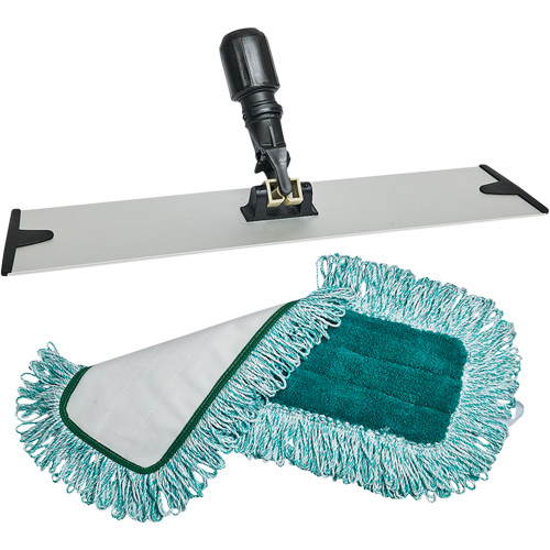 Dust Mop Pad & Frame, Hook and Loop Style, Polyester, 18" L x 5-3/4" W Absolute Business Supply