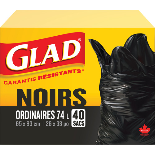 74L Garbage Bags, Regular, 26" W x 33" L, Black Absolute Business Supply