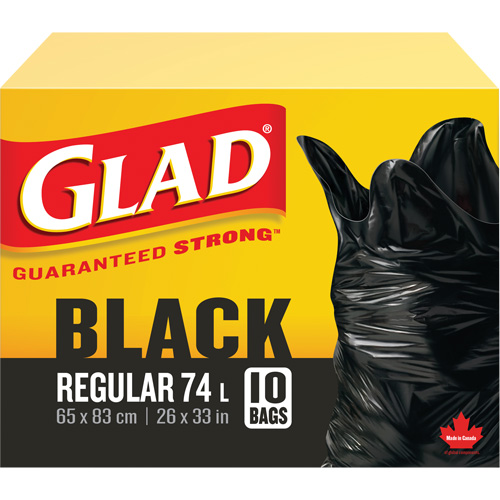 74L Garbage Bags, Regular, 26" W x 33" L, Black Absolute Business Supply