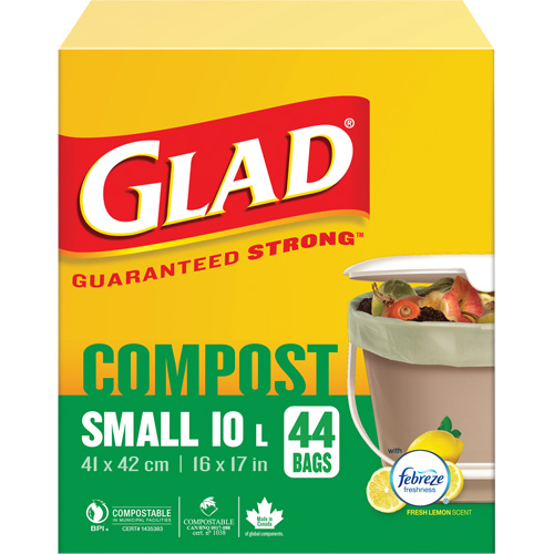 Small Compostable Bags, Regular, 17" L x 16" W, Brown, 10 L (3 Gal.) Capacity Absolute Business Supply