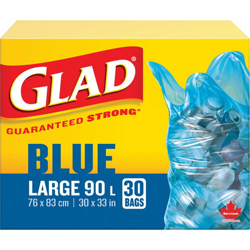 45L Recycling Bags, Regular, 30" W x 33" L, Blue Absolute Business Supply