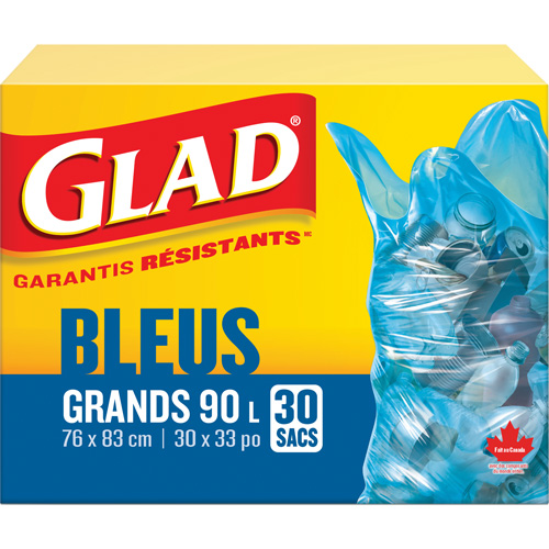 45L Recycling Bags, Regular, 30" W x 33" L, Blue Absolute Business Supply