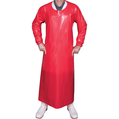 Top Dog 6 Mil. Gown, Large, Red, Polyurethane Absolute Business Supply