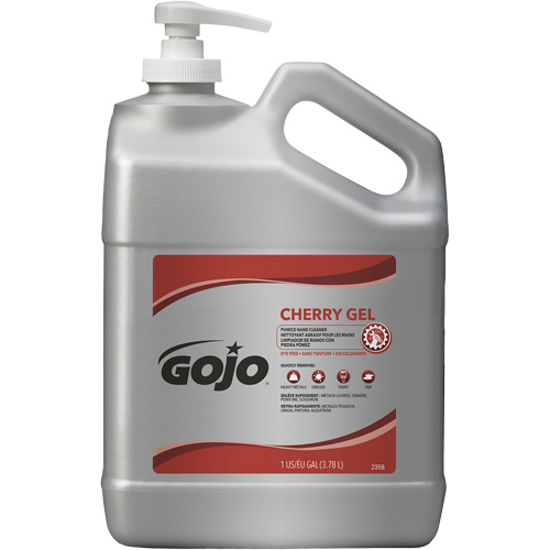 Nettoyant &agrave; mains, Gel/Pierre ponce, 4,5 L, Bouteille &agrave; pompe, Cerise Absolute Business Supply