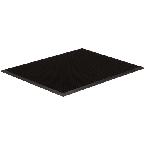 Tapis dentr&eacute;e Gritstop Fingermat, Caoutchouc, Grattoir Type, Motif Style pointe de doigt, 3' x 5', Noir Absolute Business Supply