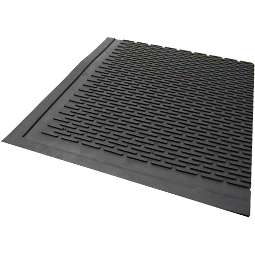 Tapis dext&eacute;rieur, Caoutchouc, Grattoir Type, Motif Plein, 3' x 5', Noir Absolute Business Supply