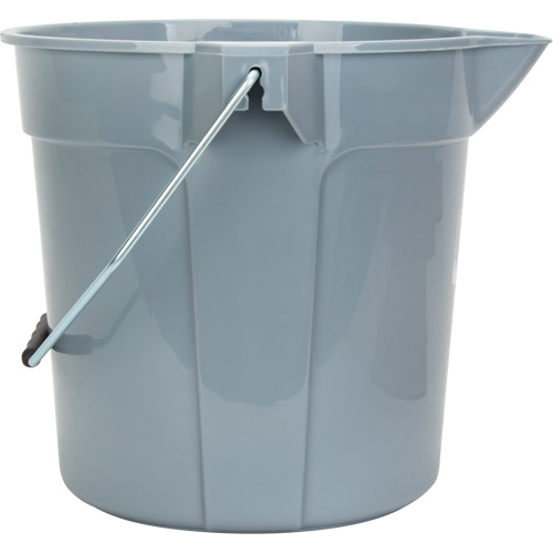 Round Bucket with Pouring Spout, 2.64 US Gal. (10.57 qt.) Capacity, Grey Absolute Business Supply